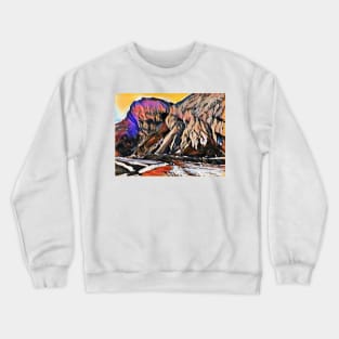 Snowy mountain scenery in Switzerland Crewneck Sweatshirt